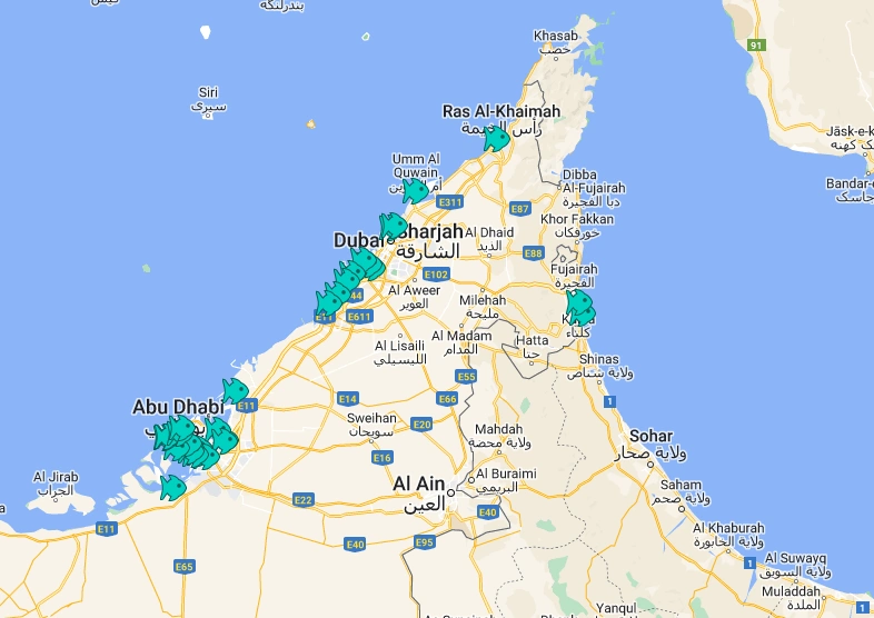 Fishing Spots in the UAE costline